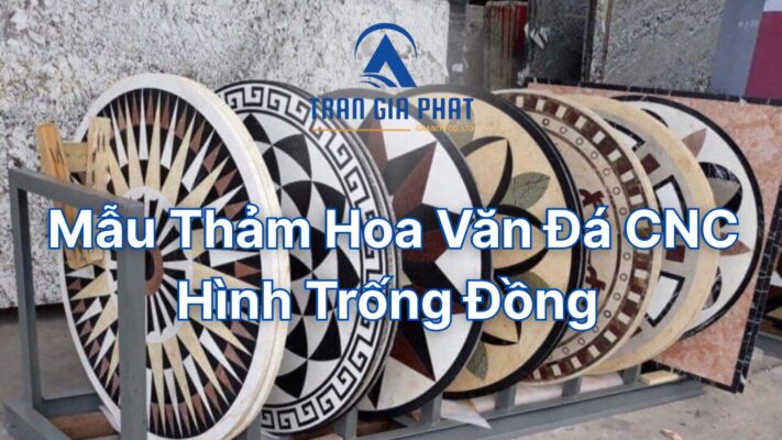 Thảm đá hoa văn CNC hình trống đồng